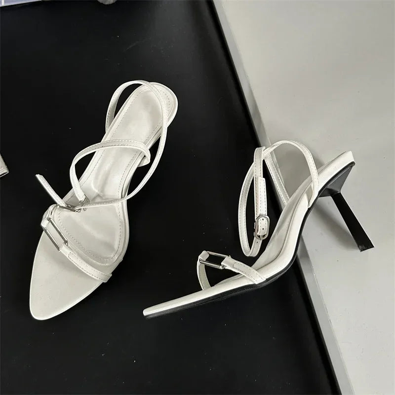Ankle Strap Sandals Pointed Toe Stiletto Heels