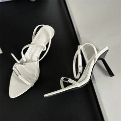 Ankle Strap Sandals Pointed Toe Stiletto Heels