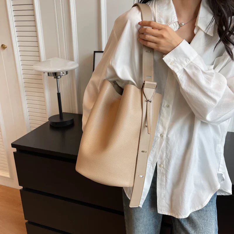 Retro Solid Color Leather Shoulder Bags