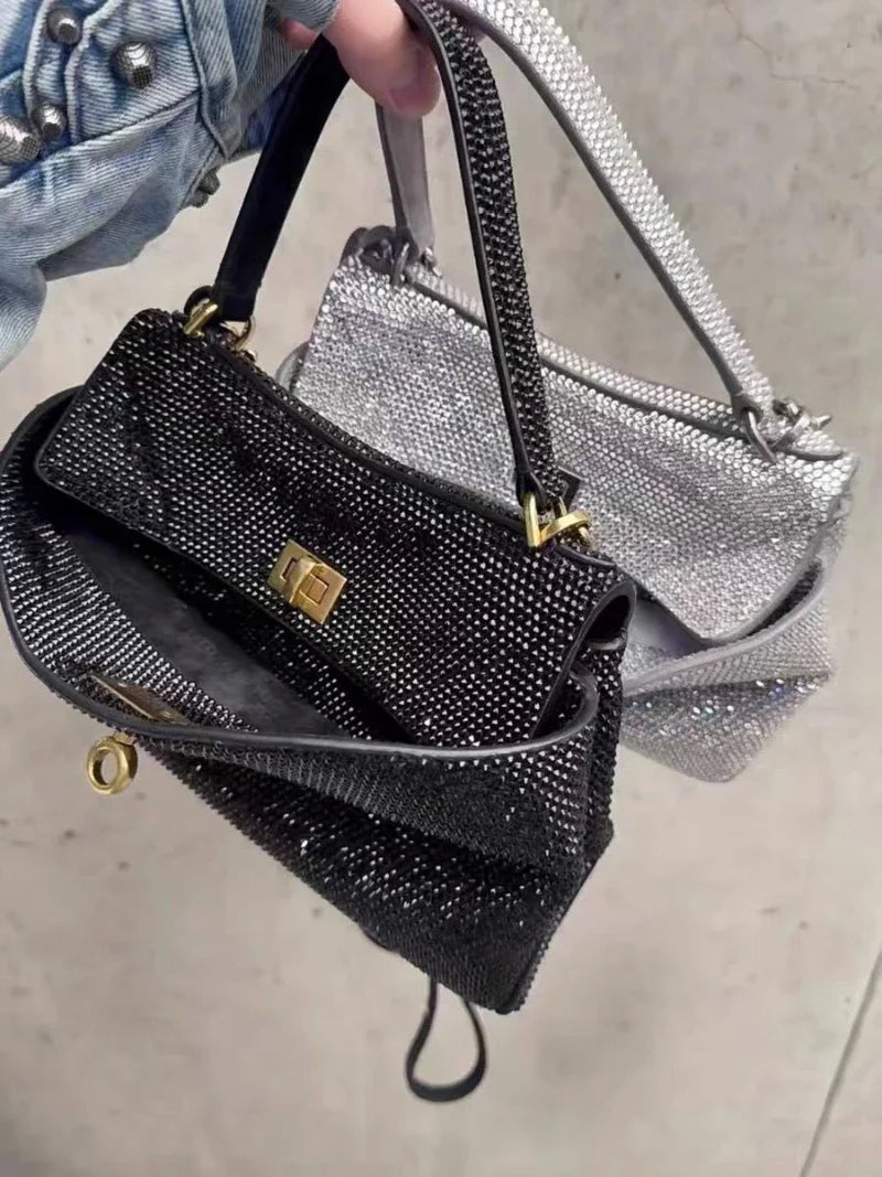 Diamond Mini Metal Lock Handbags