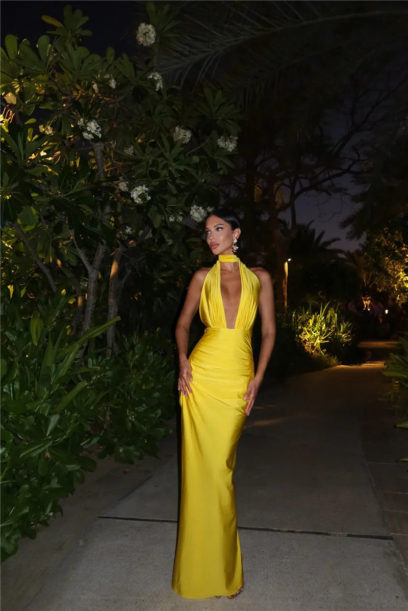 Halter Neck Maxi Dress