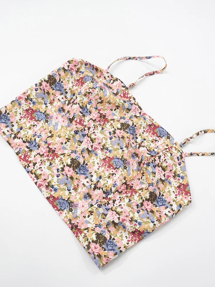 Floral Print Tank Top Long Skirt Two Piece Set
