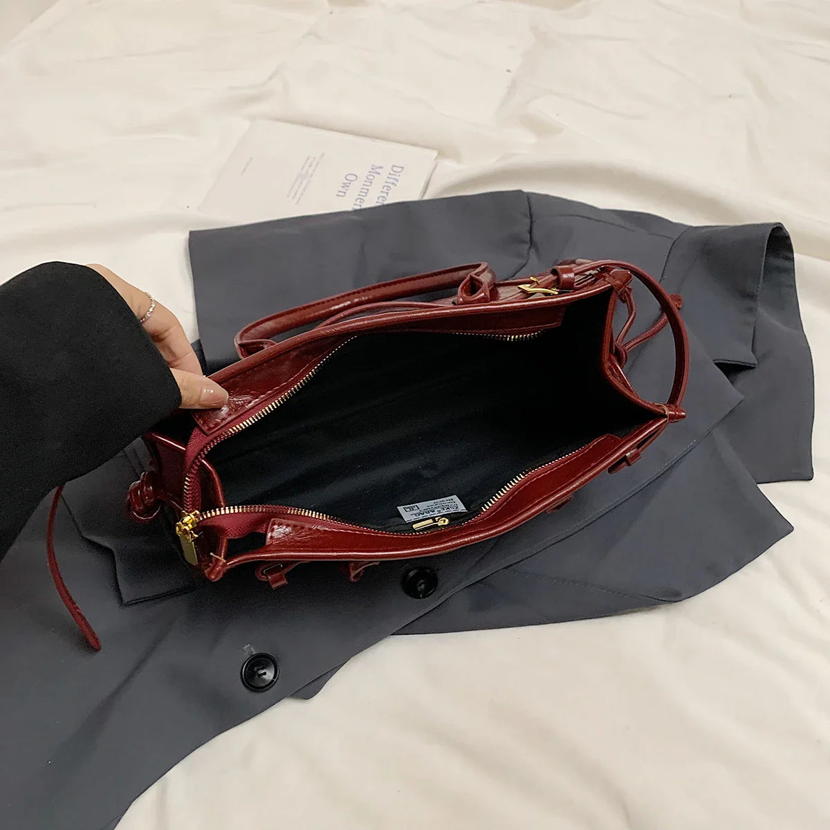 Faux Leather Retro Underarm Bags
