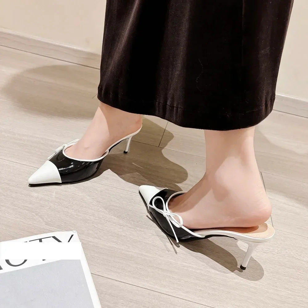 Butterfly-knot Pointed Toe Thin-Heeled Shoes