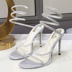 Ankle Strap Open Toe Thin Heels Shoes