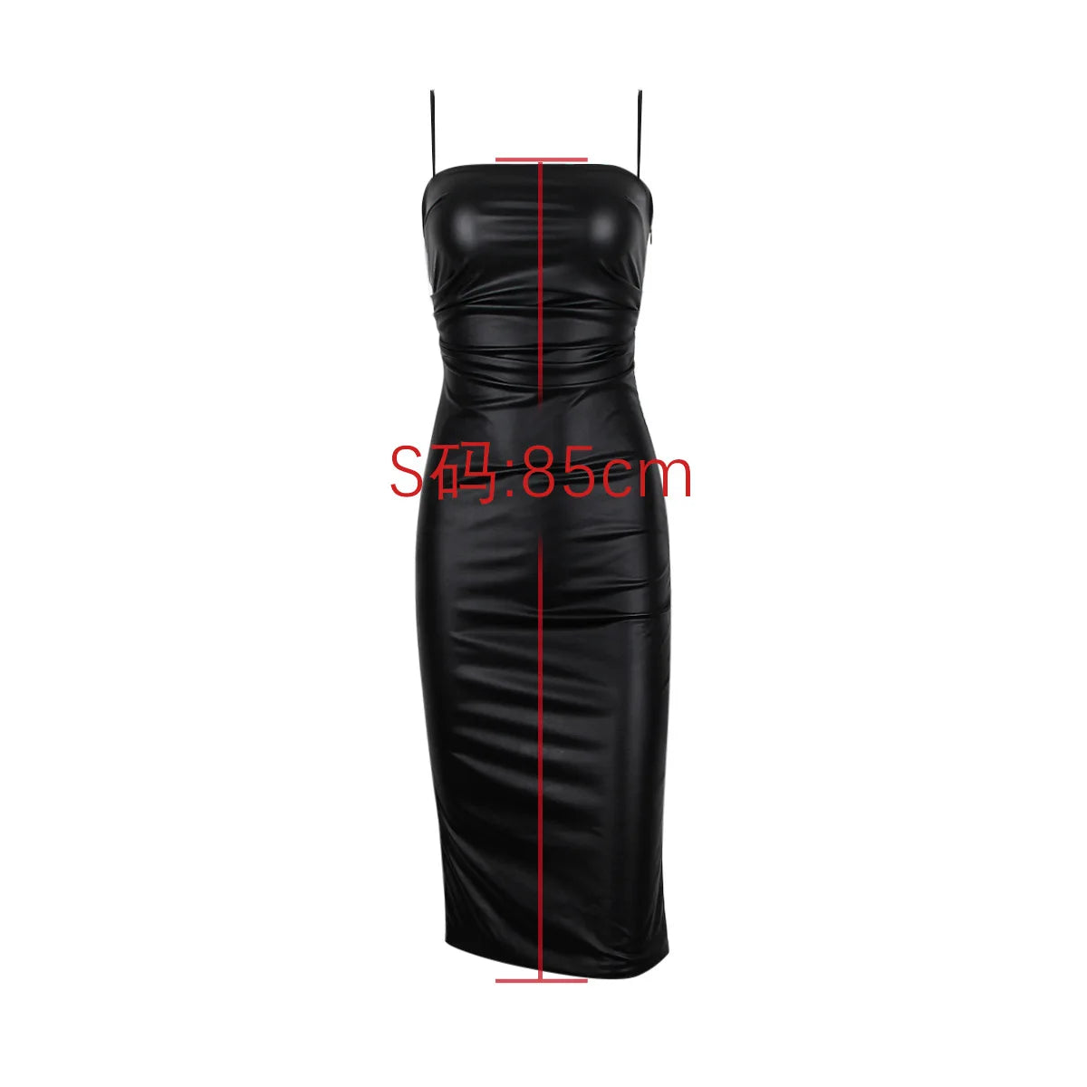 PU Open Back Lace Up Knee Length Dress