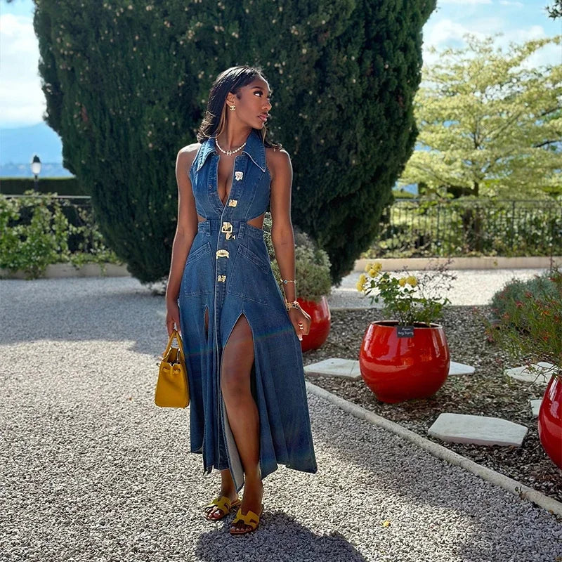 Denim Maxi Dress