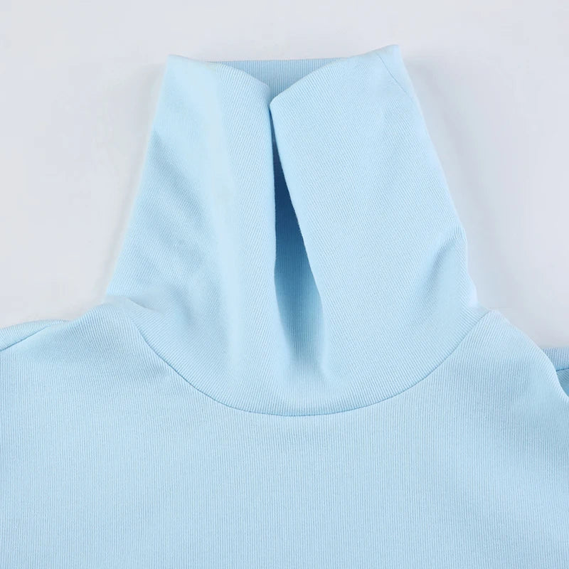 Basic Turtleneck Bow Patched Top