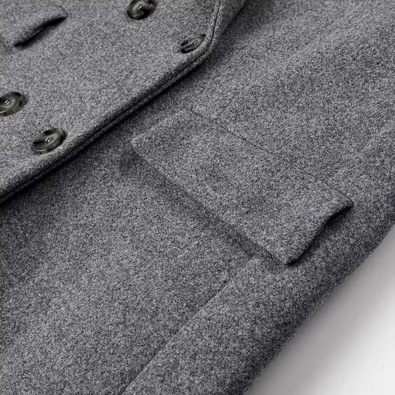 Lapel Striped Oversize Full Sleeve Long Coat
