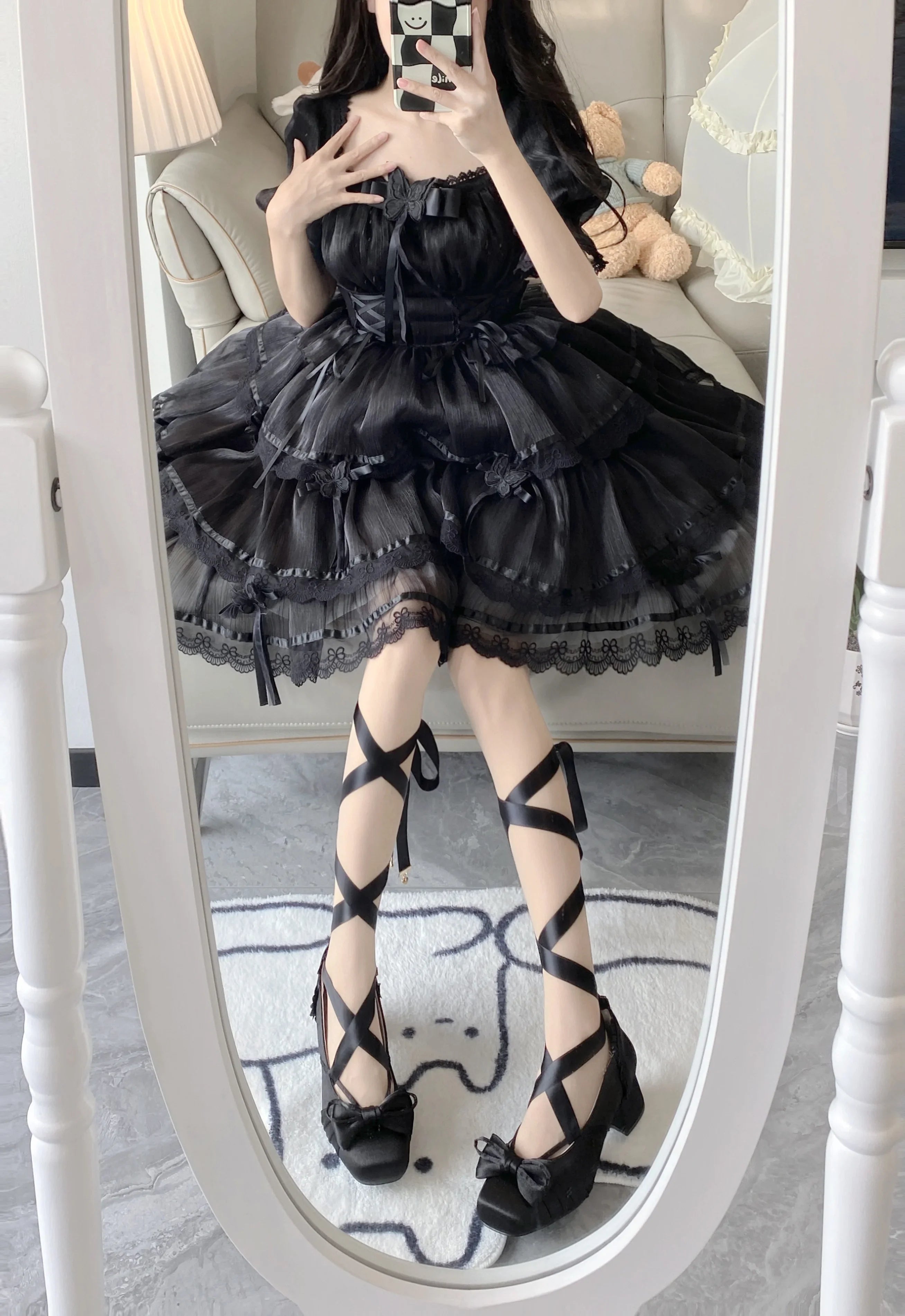 Square Toe Low Heel Satin Mary Jane Shoes