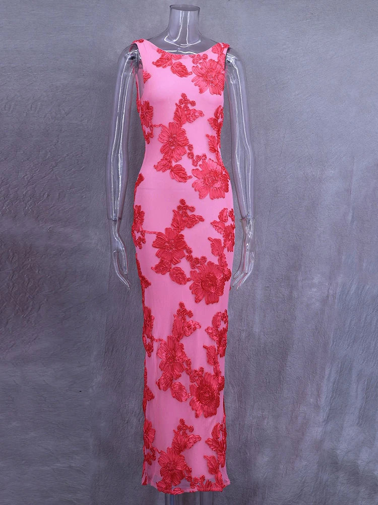 Floral Embroidered Maxi Dress