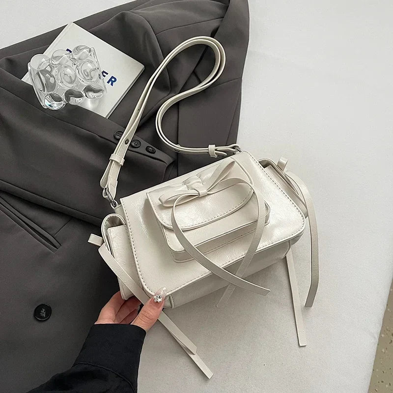 Faux Leather Trend Y2K Bow Tie Handbags