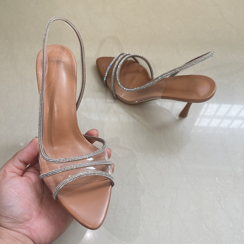 Slingback High Heel Rhinestone Pump Shoes