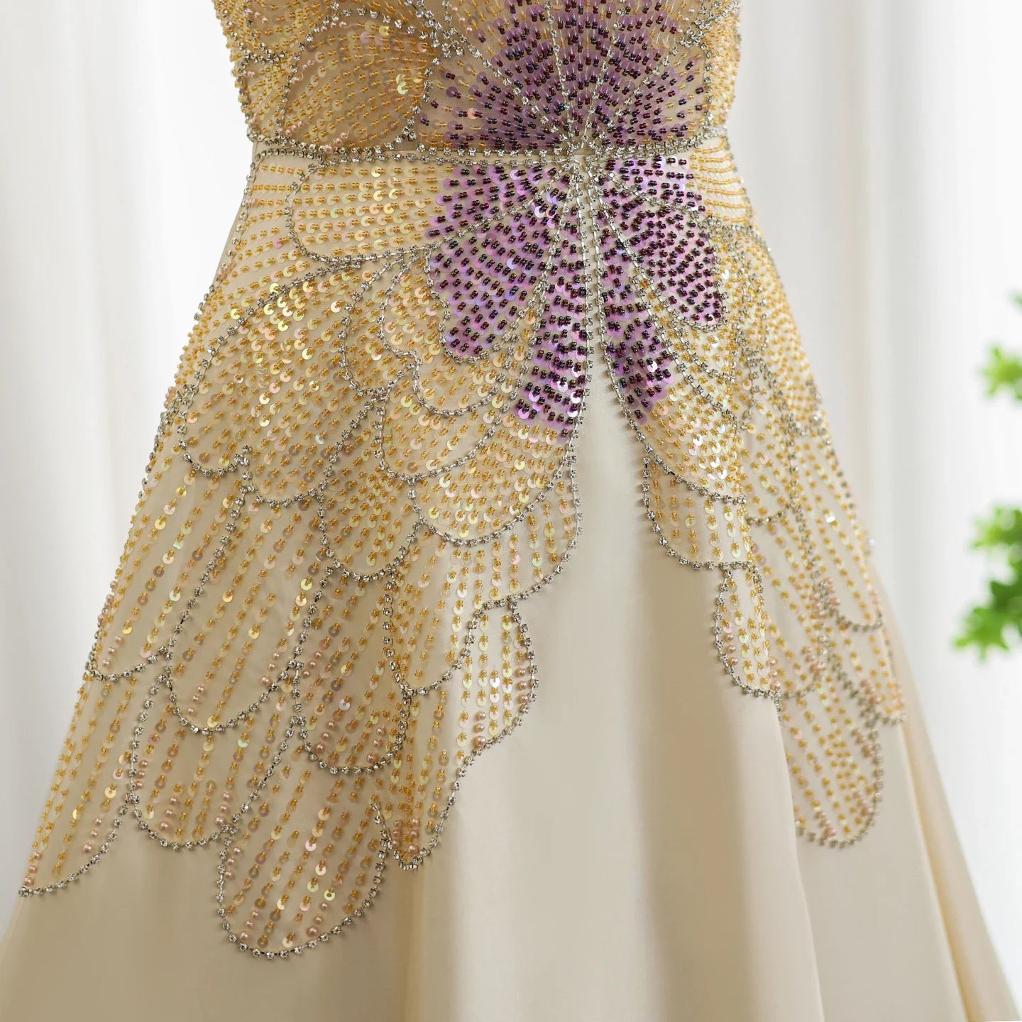 Beaded Butterfly  Evening Dress