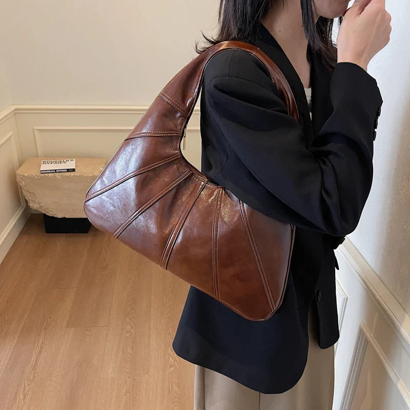 Big Splicing Faux Leather Crossbody Bags for Women