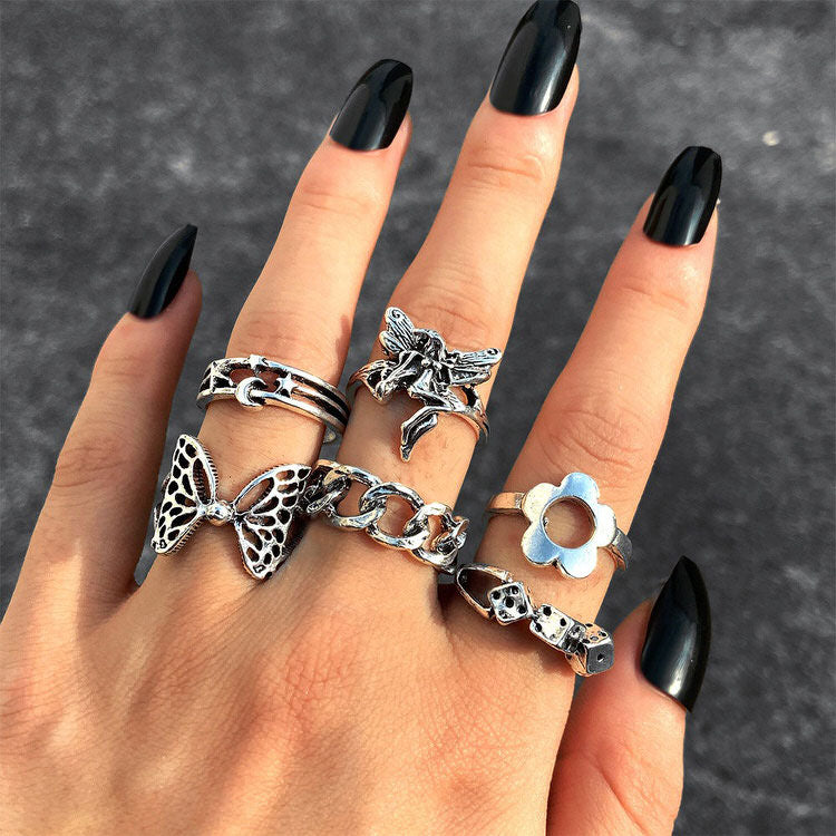 Fairy Grunge Aesthetic Ring Set