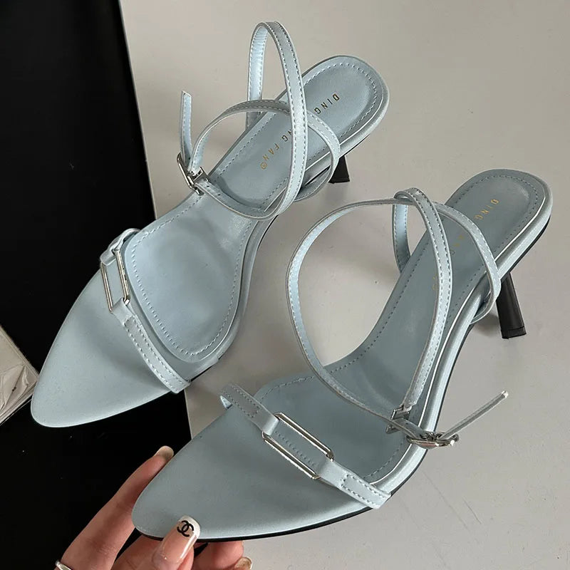 Pointed Toe Ankle Buckle Strap Sandals