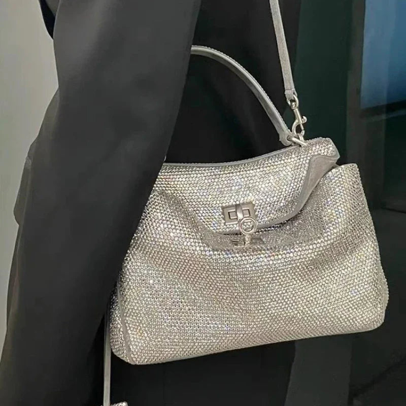 Diamond Mini Metal Lock Handbags