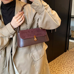 Faux Leather Small Flap Underarm Bags