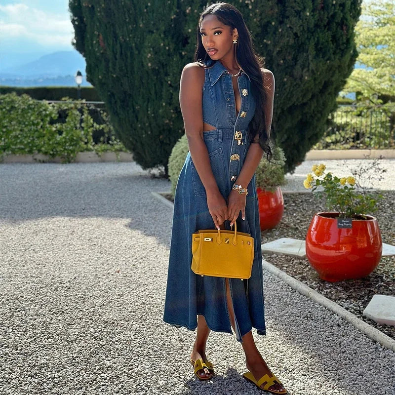 Denim Maxi Dress