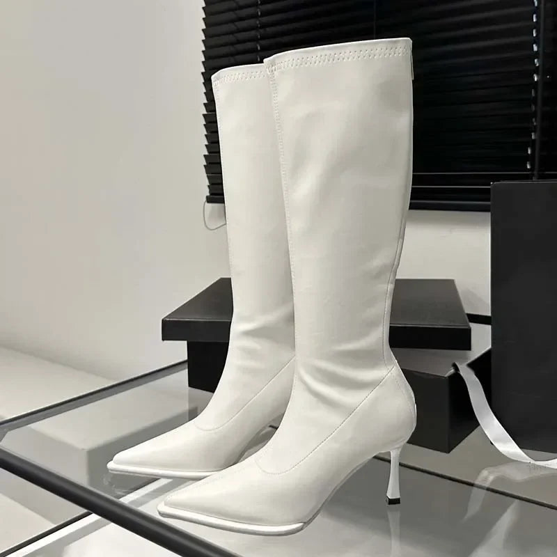 High Heels Zipper Long Stretch Modern Boots