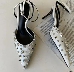 Edgy Rivet Sling-back Pumps