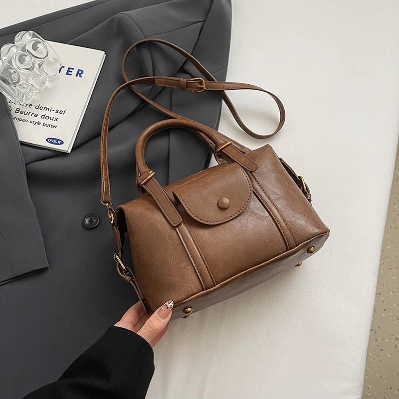 Pillow Design Small Faux Leather Crossbody Bag