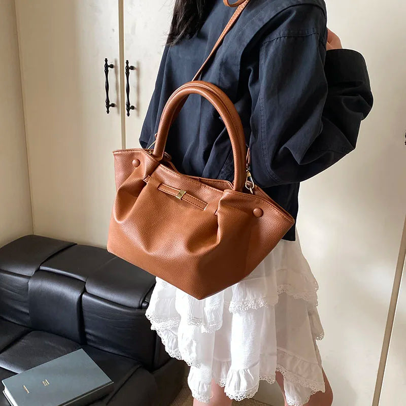 Faux Leather Tote Bag for Women