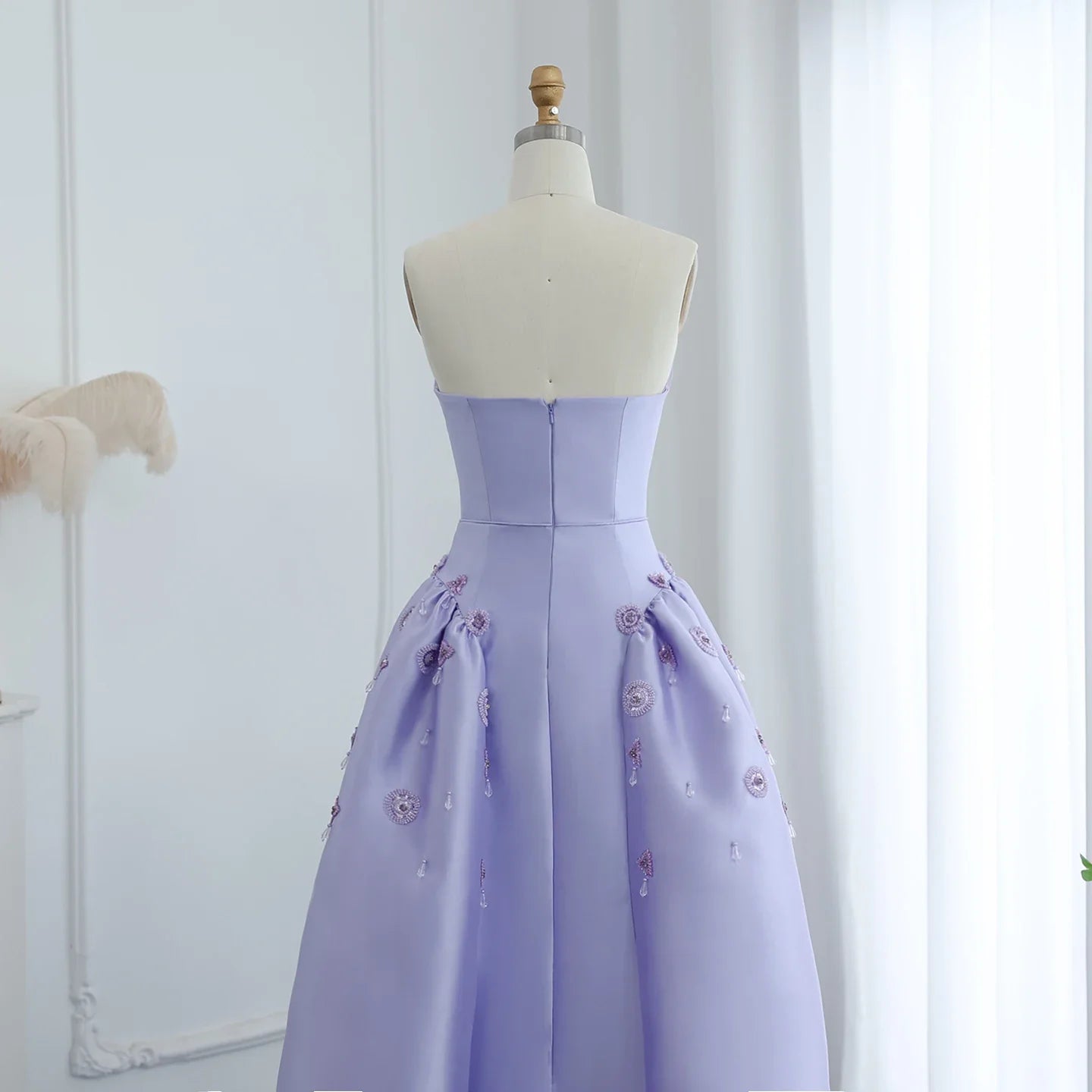 Lilac Pearl A-Line Evening Dress