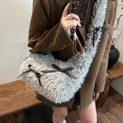 Bow Plush Crossbody Bags