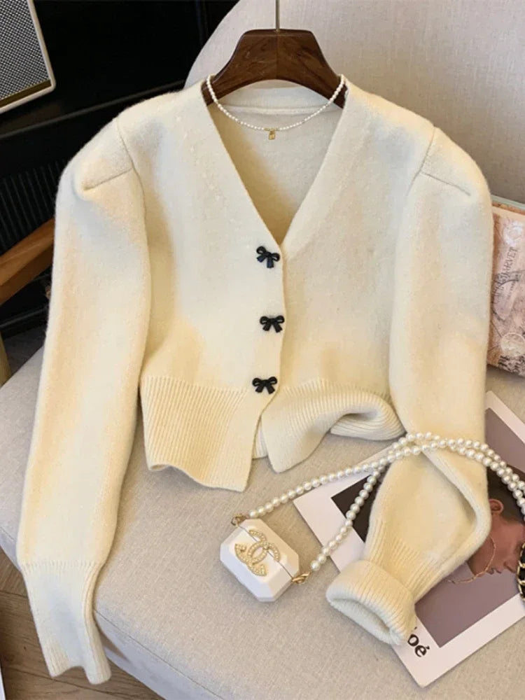 Bow Knitted Long Sleeve Kawaii Sweaters