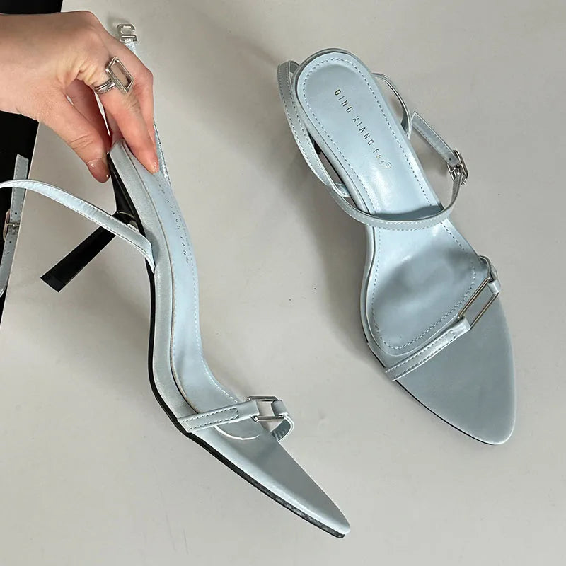 Pointed Toe Ankle Buckle Strap Sandals