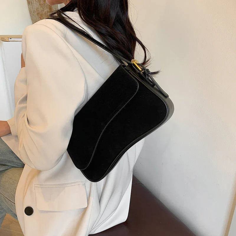 Small Vintage Faux Leather Underarm Bag