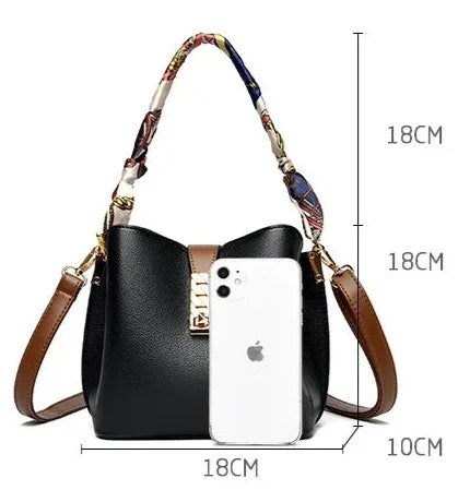 PU Leather Women Bucket Shoulder Bags