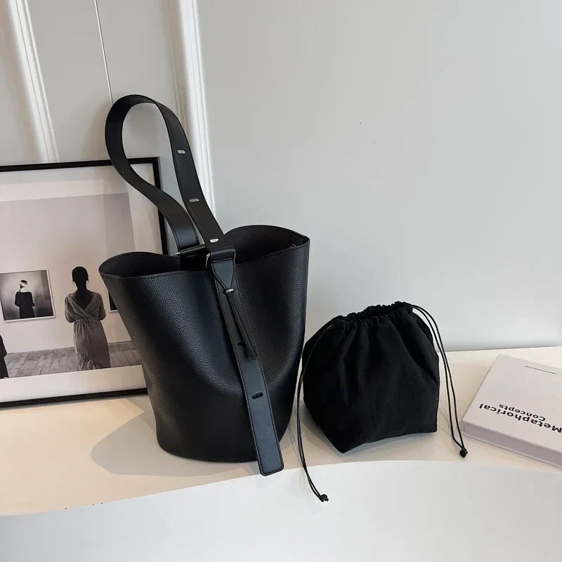 Retro Solid Color Leather Shoulder Bags