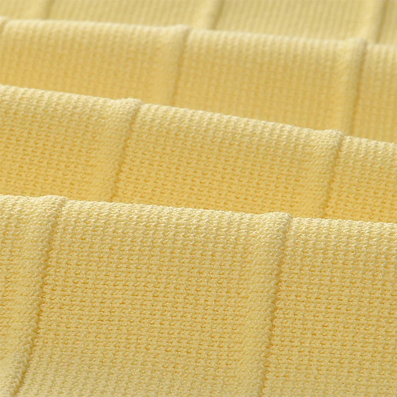 Yellow Short Cardigan and Mini Skirt Suit