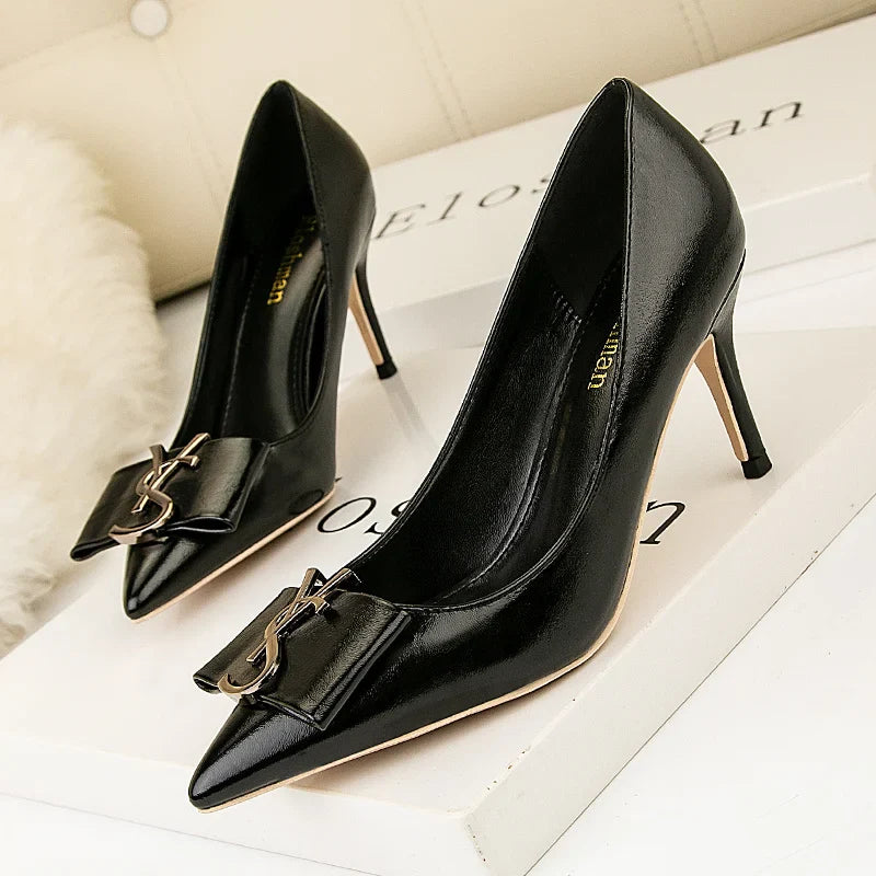 Pumps 7cm High Heels Metallic Event Shoes