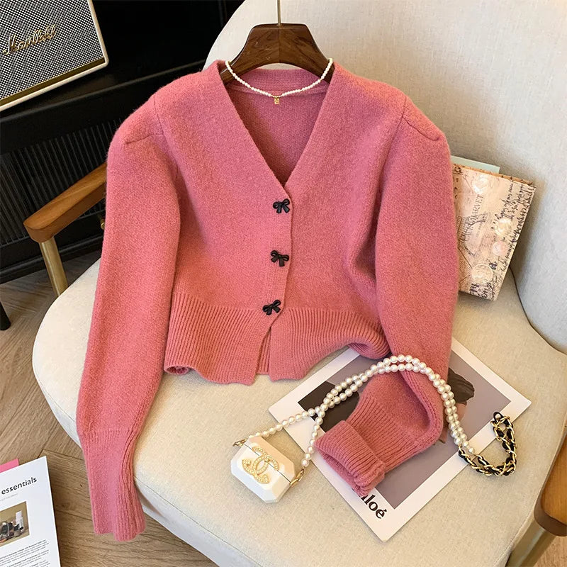 Bow Knitted Long Sleeve Kawaii Sweaters