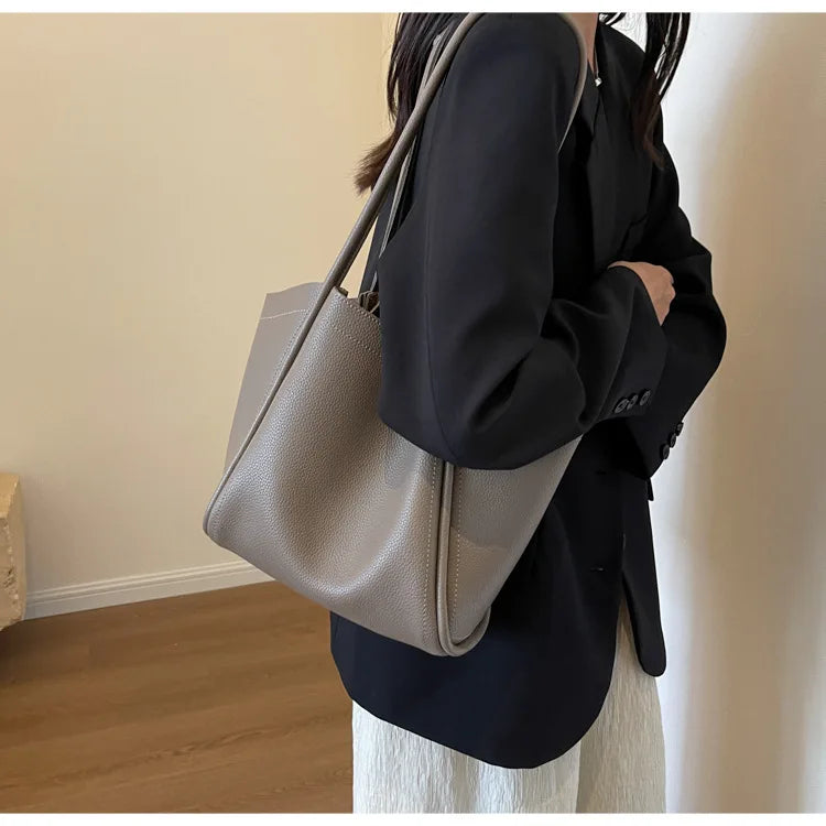 Large Capacity PU Leather Tote Bag