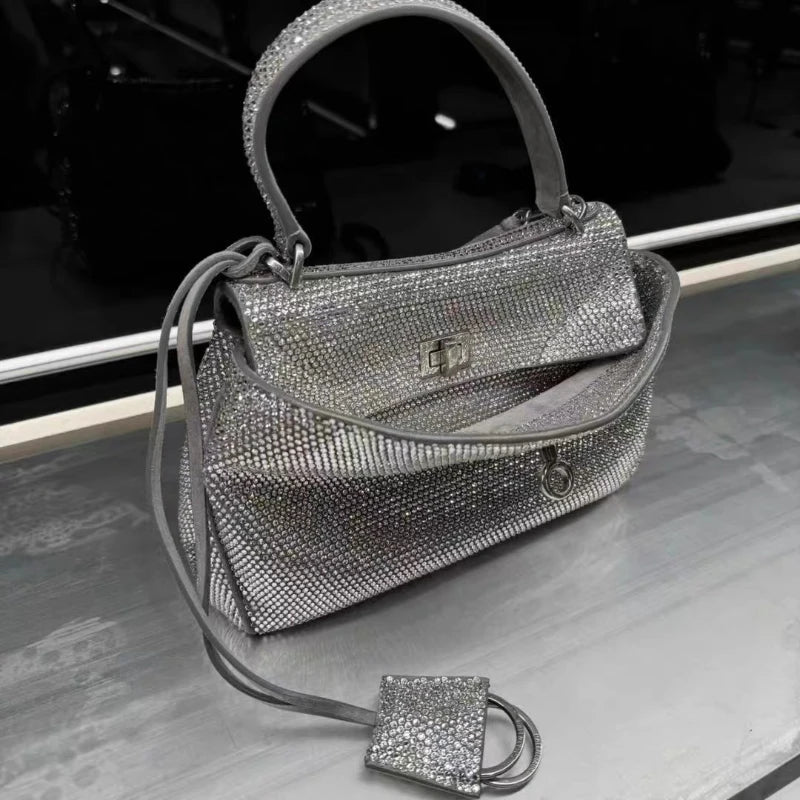 Diamond Mini Metal Lock Handbags