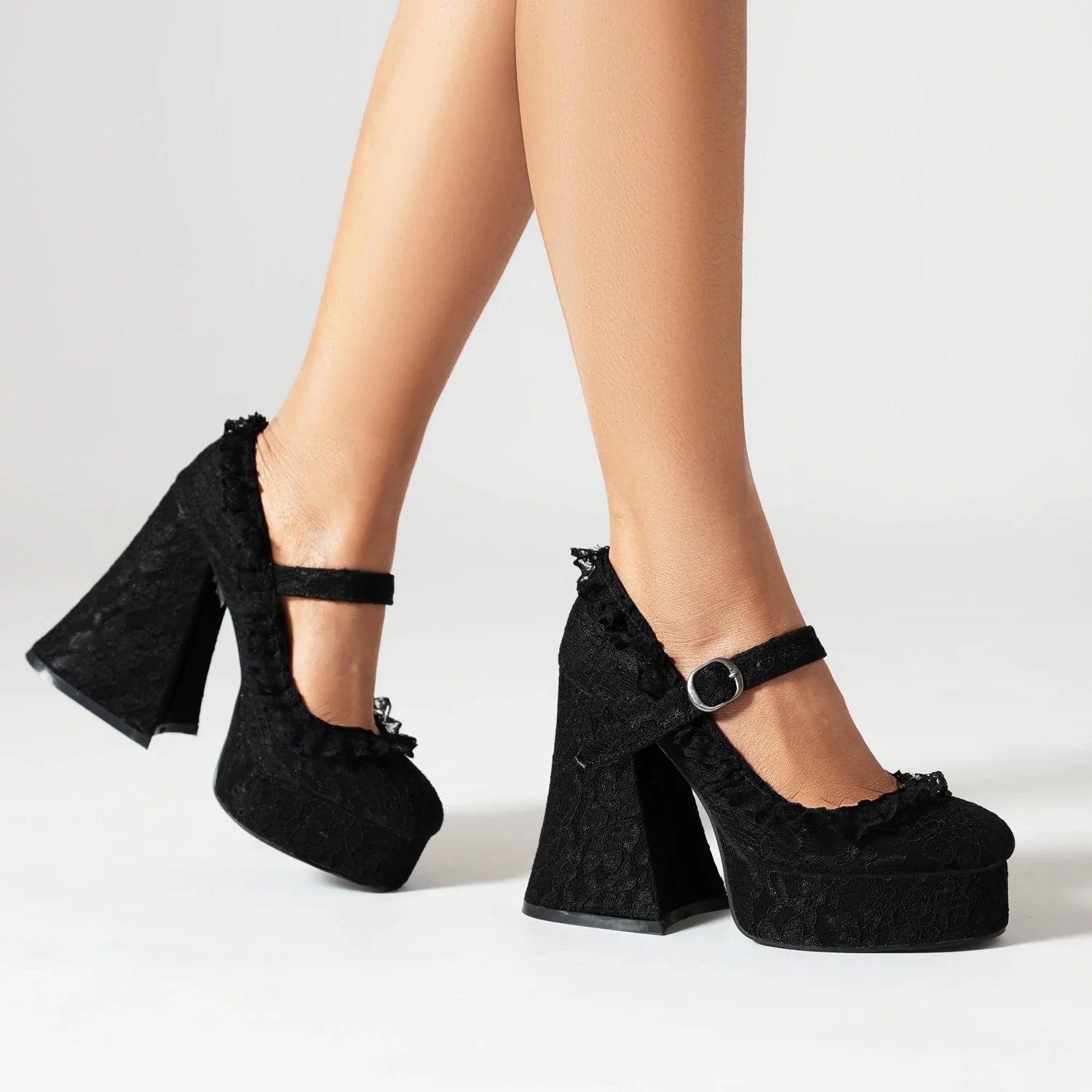 Pumps Super High Heeled Platform Lace Up Shoes