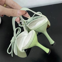 Butterfly-knot Slingbacks Stripper Thin High Heels Shoes