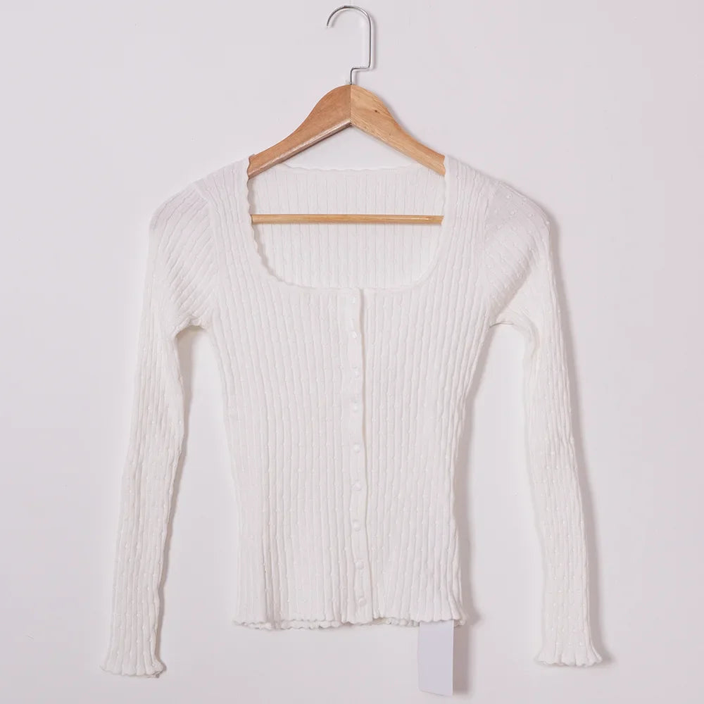 Button Stripe Short Sleeve Cotton Tops