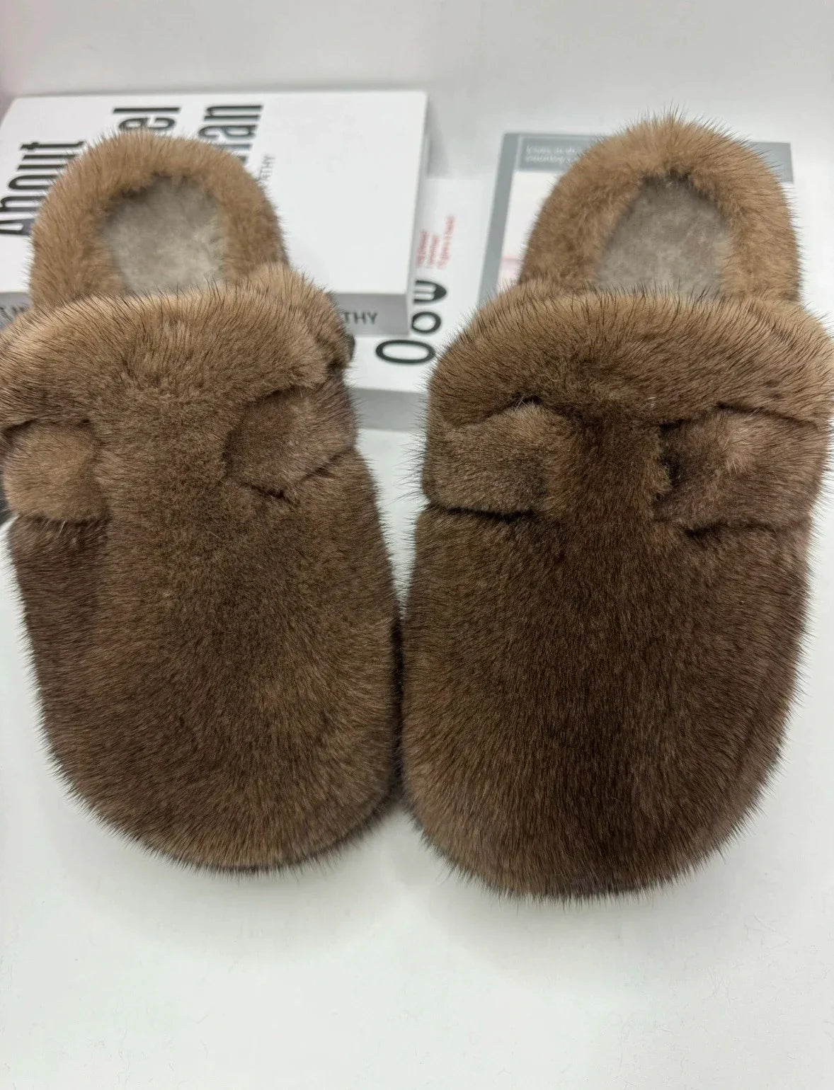Mink Fur Flat Slipper Shoes