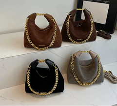 Small Faux Suede Chain Handbags