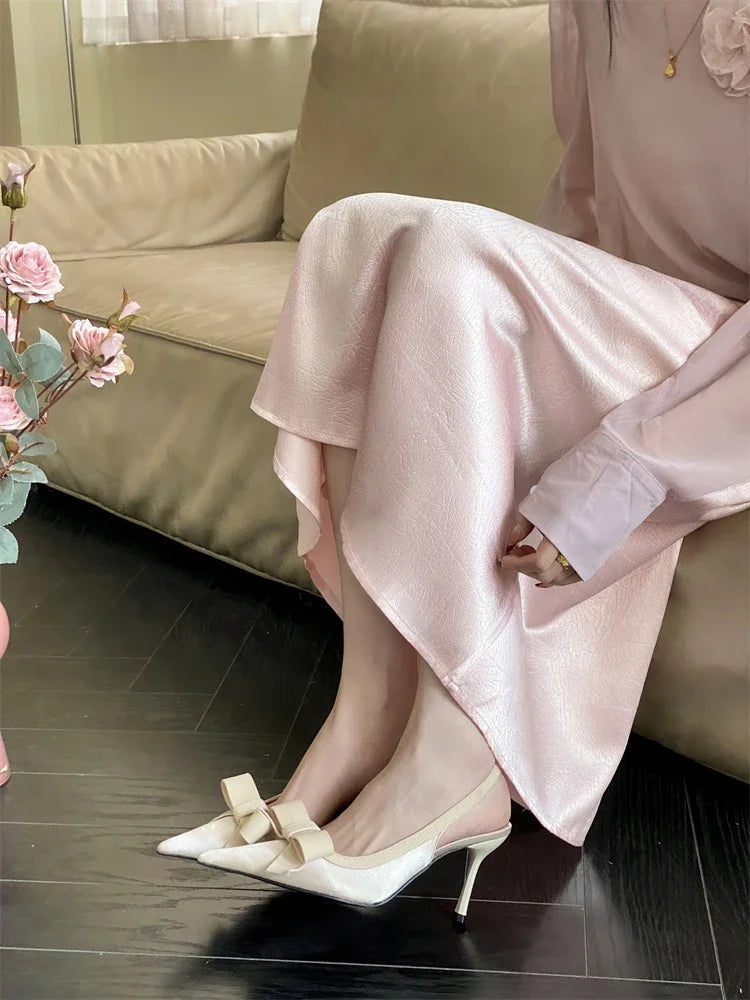 Butterfly-knot Slingbacks Stripper Thin High Heels Shoes