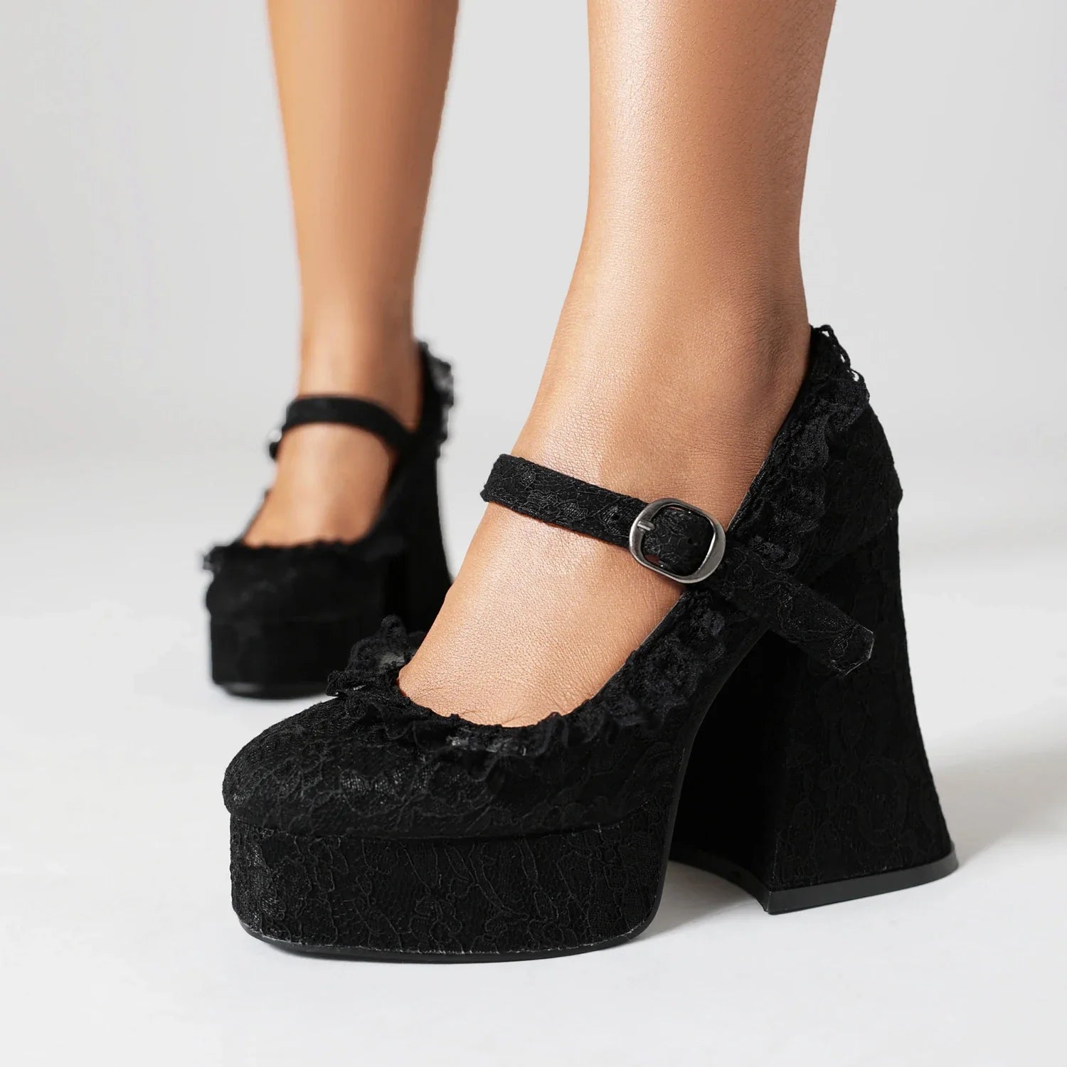 Pumps Super High Heeled Platform Lace Up Shoes