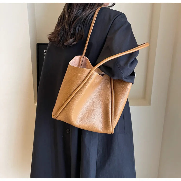 Large Capacity PU Leather Tote Bag