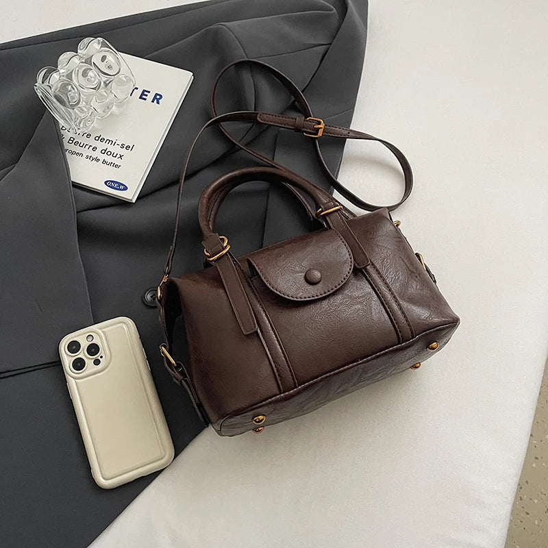 Pillow Design Small Faux Leather Crossbody Bag