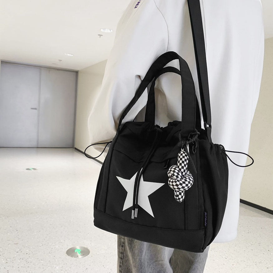 Oluolin College Style Star Printed Bag